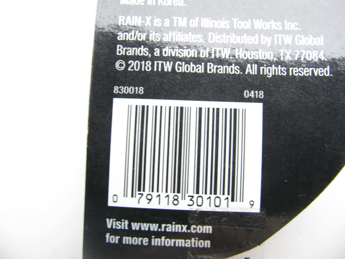 Rain-x 830018 18'' Silicone Windshield Wiper Blade - 18'', 9 X 4 HOOK