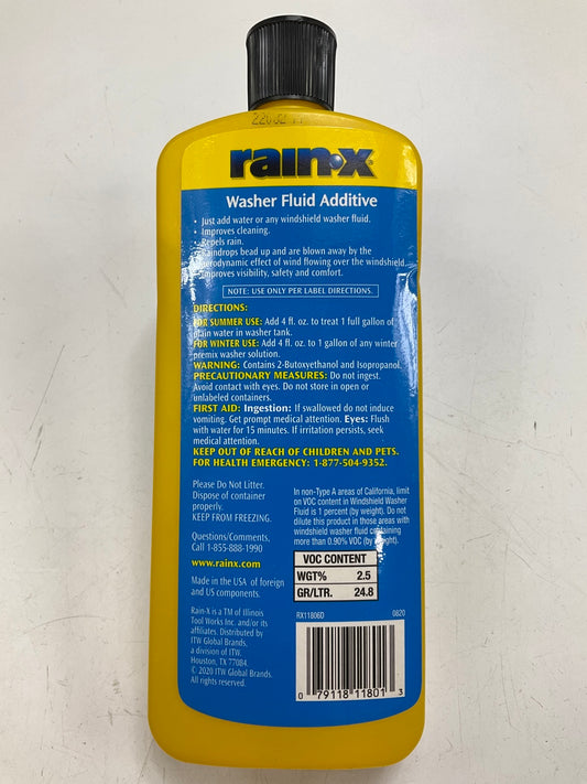 Rain-X White RX11806D Washer Fluid Additive, 16.9 Fl.oz (500 Ml)