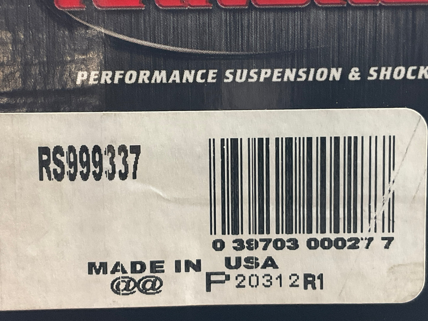Rancho RS999337 RS9000XL Adjustable Shock Absorber, 9.02'' COMP, 3.37'' TRAVEL