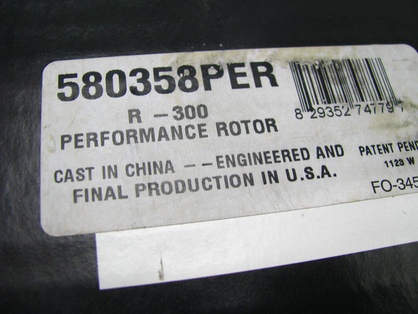 Raybestos 580358PER Performance S-Groove Disc Brake Rotor - Rear