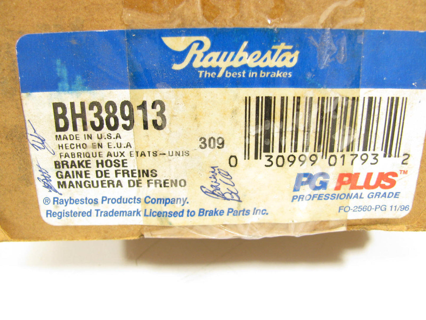 Raybestos BH38913 Brake Hydraulic Hose - Front Left / Right