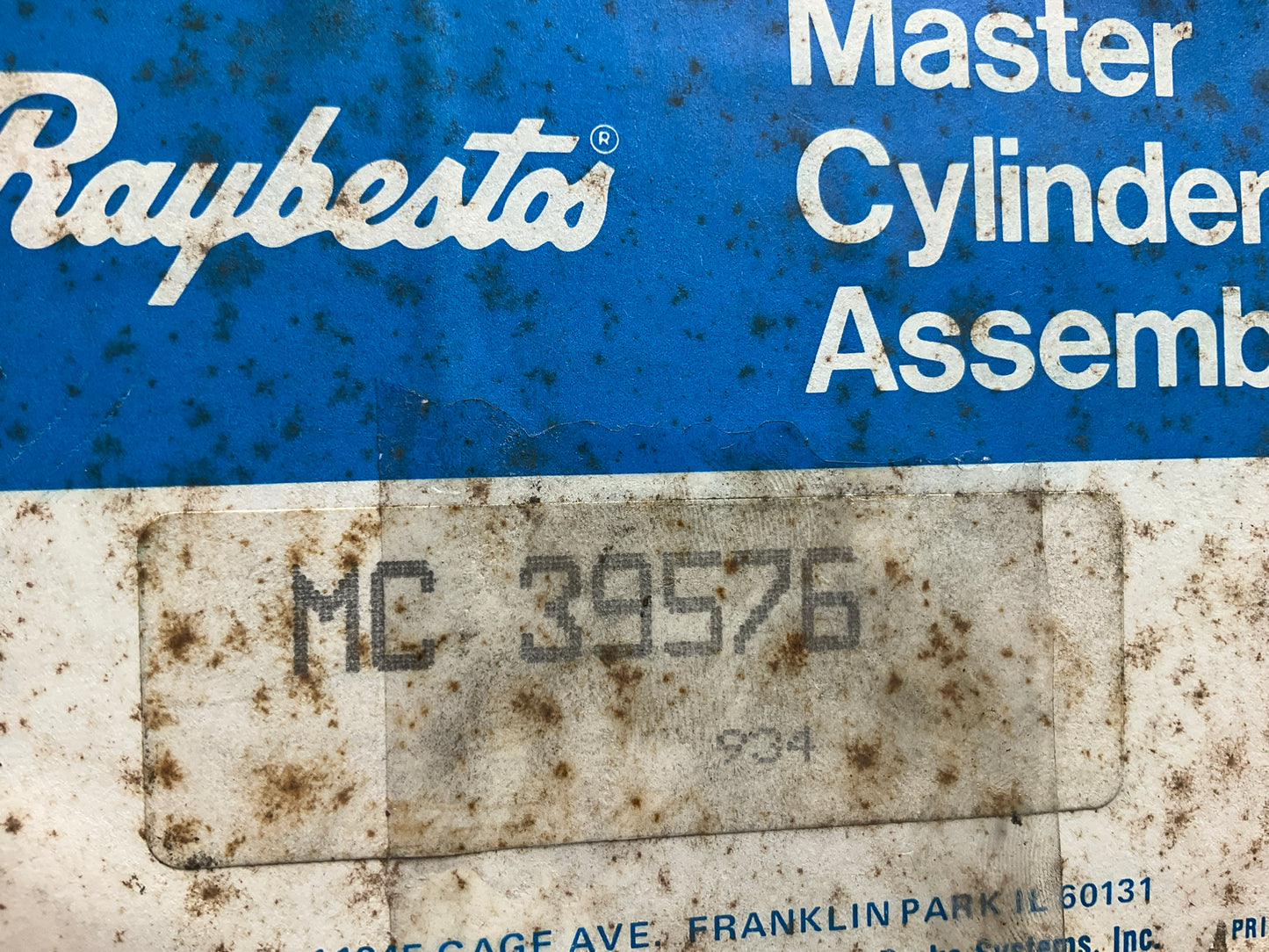 Raybestos MC39576 Brake Master Cylinder For 1984-88 ChevyCamaro, Firebird