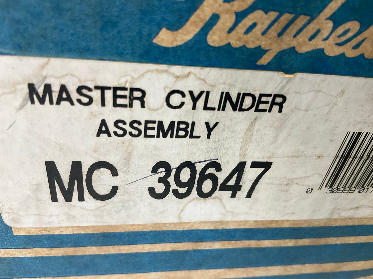 Raybestos MC39647 Brake Master Cylinder 88-91 Chevy C1500 RWD Manual Brakes ONLY