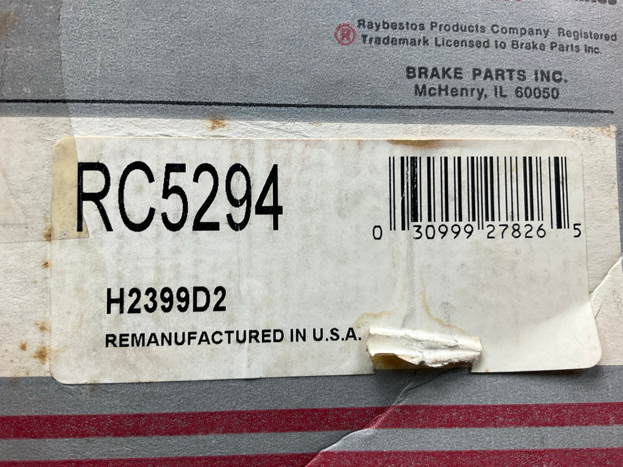 REMAN. Raybestos RC5294 Rear Left Brake Caliper