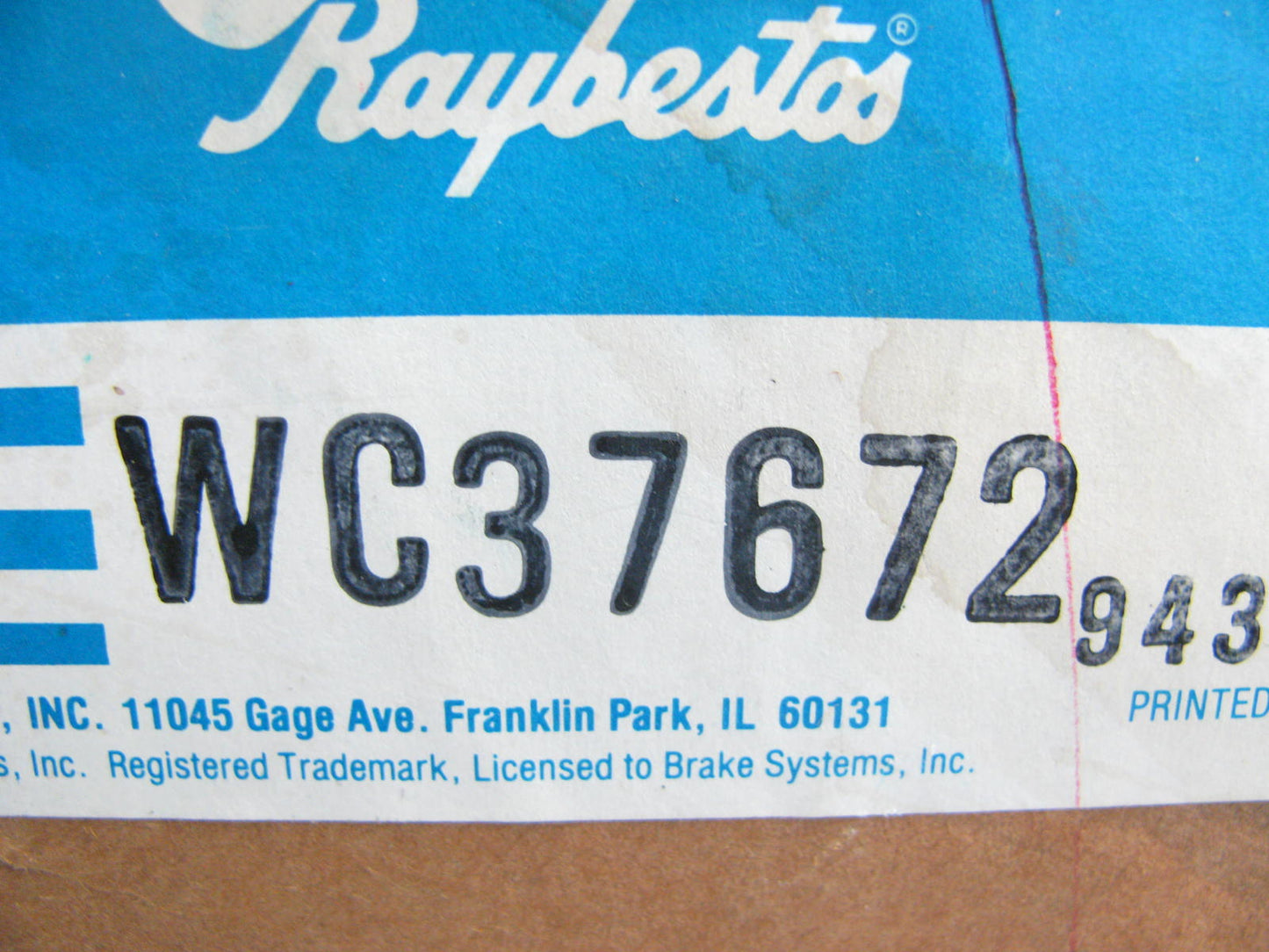 Raybestos WC37672 FRONT RIGHT LOWER Drum Brake Wheel Cylinder