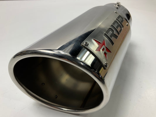 RBP 303723-EXR Stainless Steel Slant Cut 4'' In, 5'' Out Exhaust Tip For Diesel