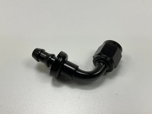 Redhorse 2090-04-2 90 Degree -04 AN Push Lock Hose End Fitting, Black Anodized