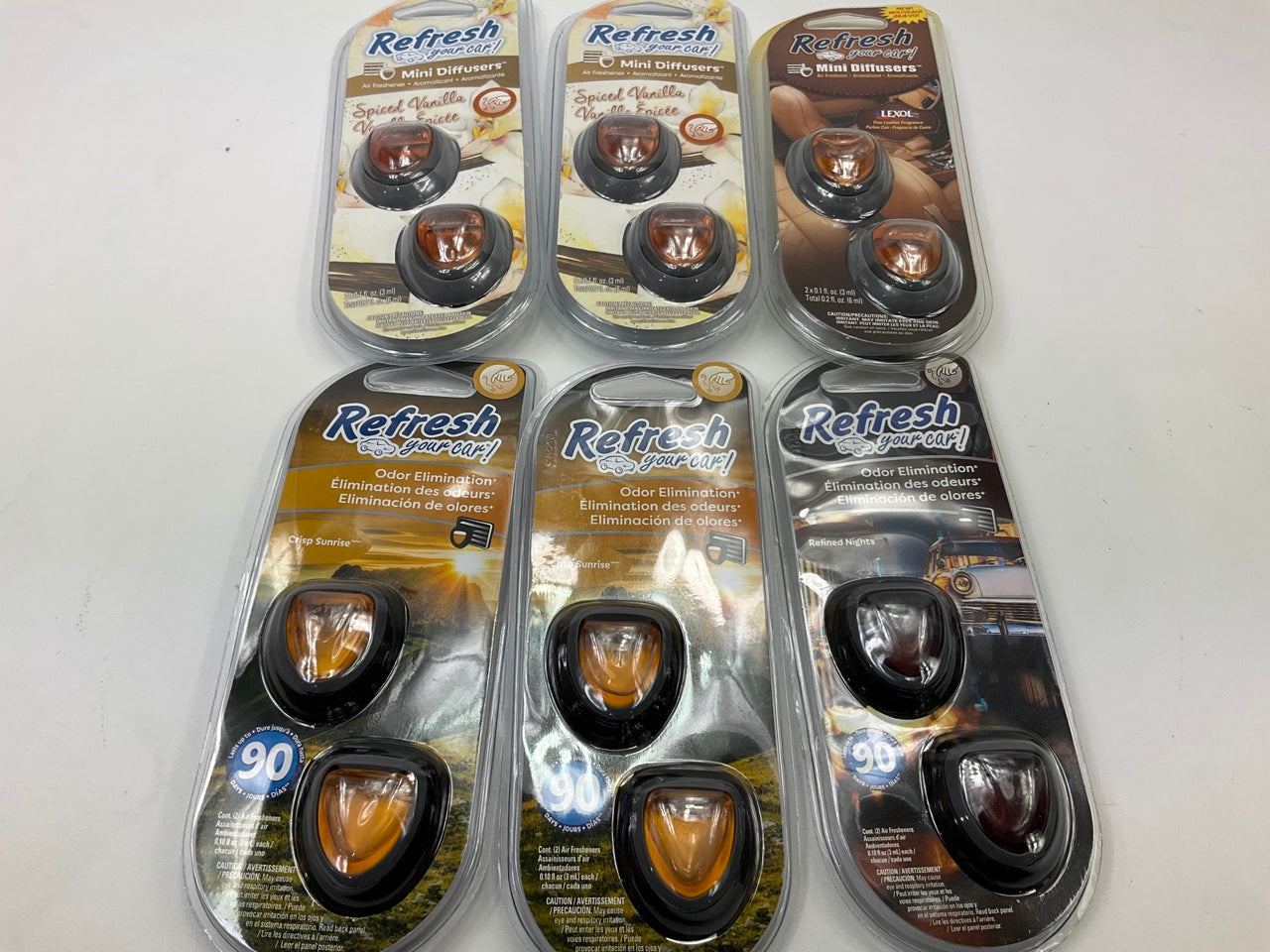 50 Pcs - Refresh Your Car Dual Diffusers Air Freshener Mixed Lot - Actual Photo