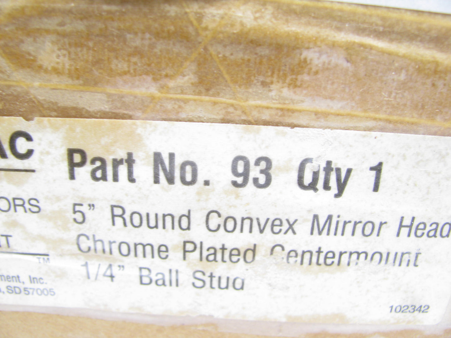 Retrac 93 Round 5'' Convex Mirror Center Ball Mount Chrome Plated.
