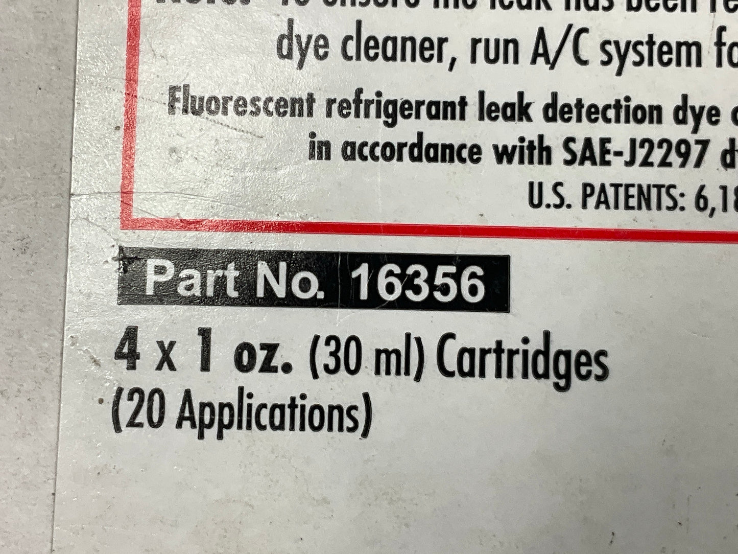 (4) ROBINAIR 16356 Universal A/C Dye Replacement Cartridges, 1 Oz Each