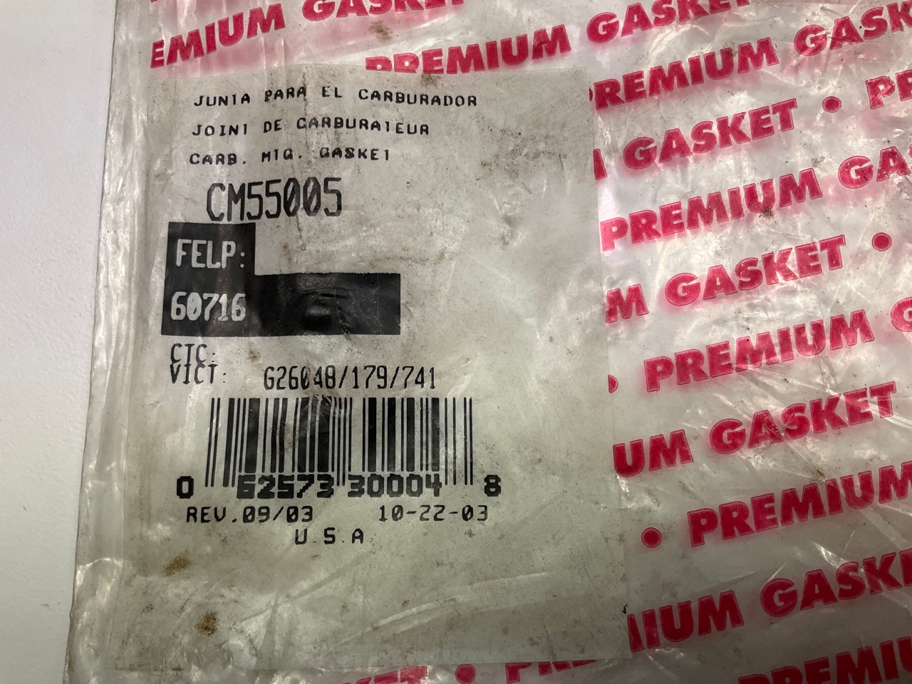 Rol Gasket CM55005 Carburetor Mounting Gasket