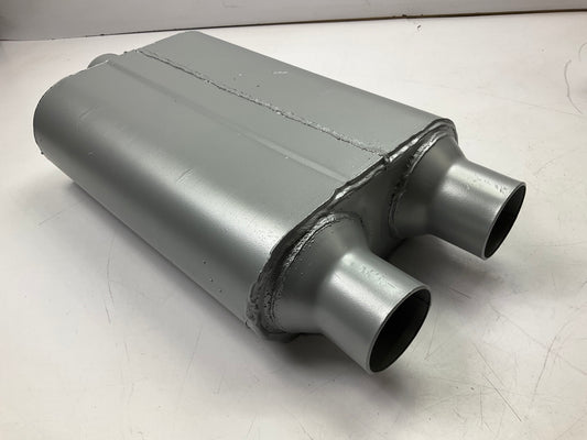 Rumble R24422 Performance Exhaust Muffler - 2-1/4'' Center Inlet, 2-1/4'' Dual Out