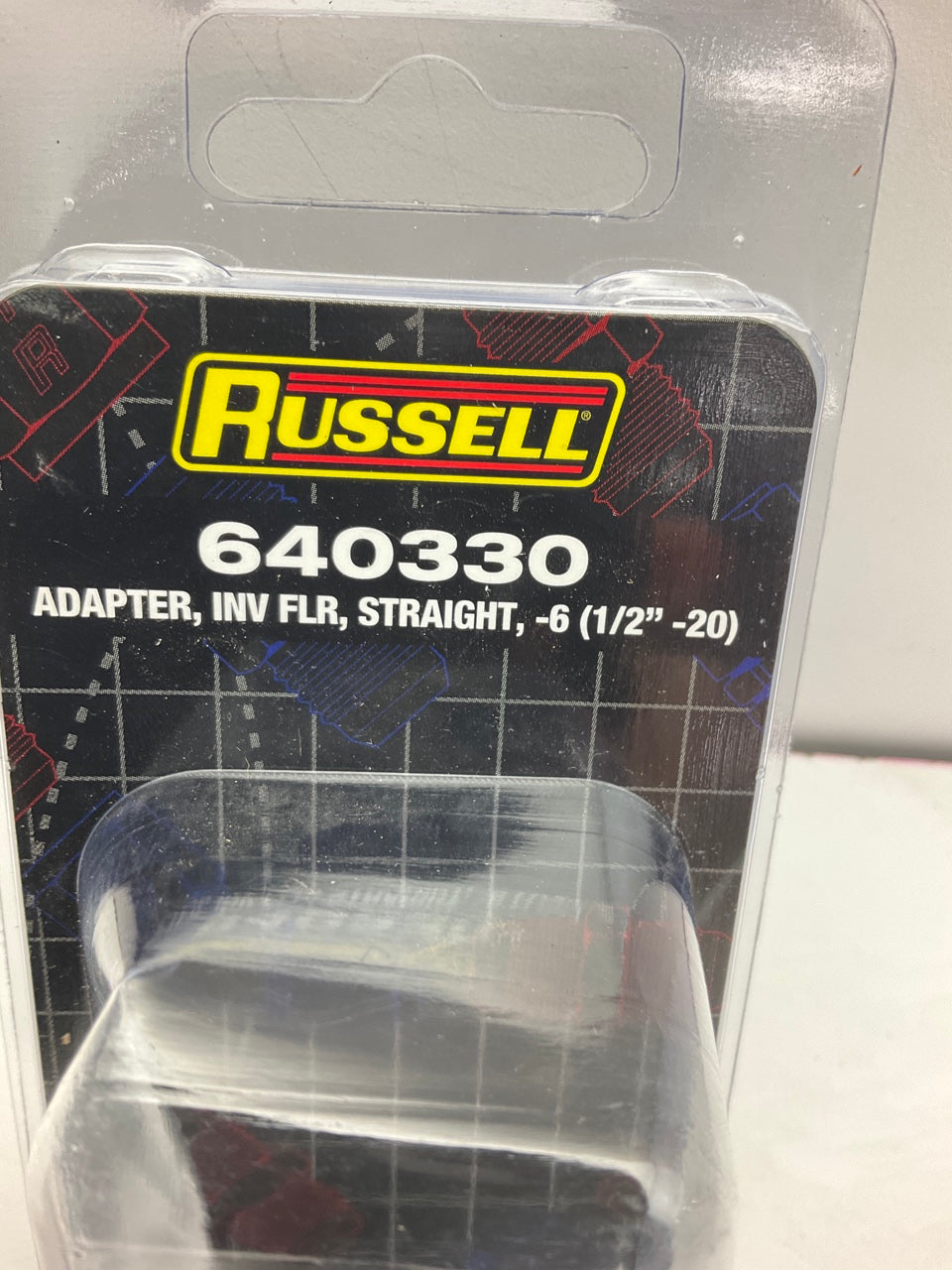 Russell 640330 -6AN To 1/2''-20 Inverted Flare Adapter Fitting, Steel