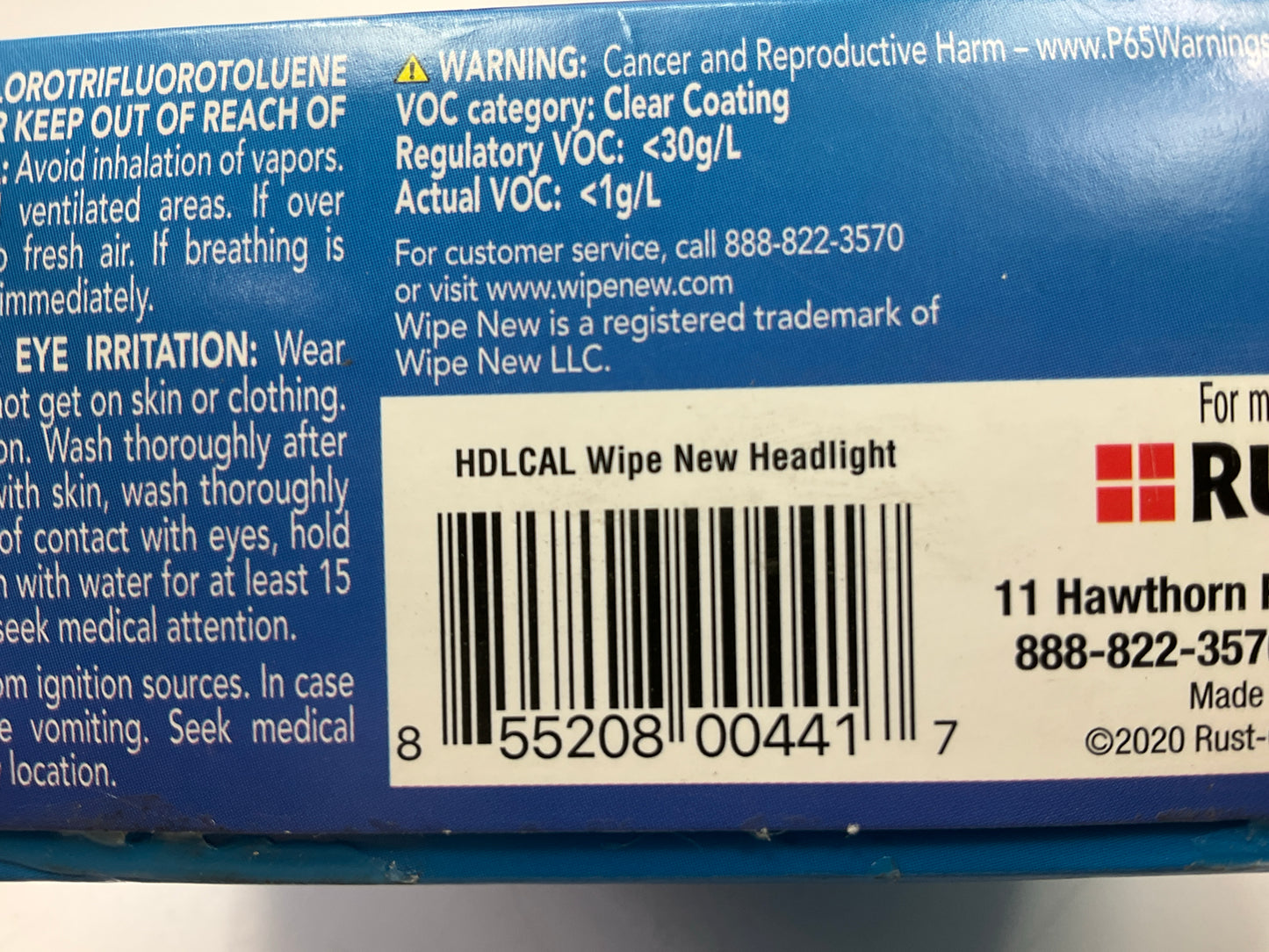 Rustoleum HDLCAL Wipe Headlight Restoration Kit