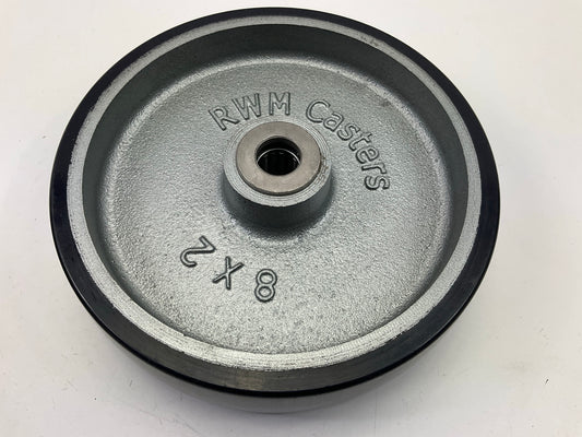 (2) 29XU87 Poly Tread On Iron Core 8''x2'' Wheels, 1/2'' Axle Size, 1,500 Lbs Load
