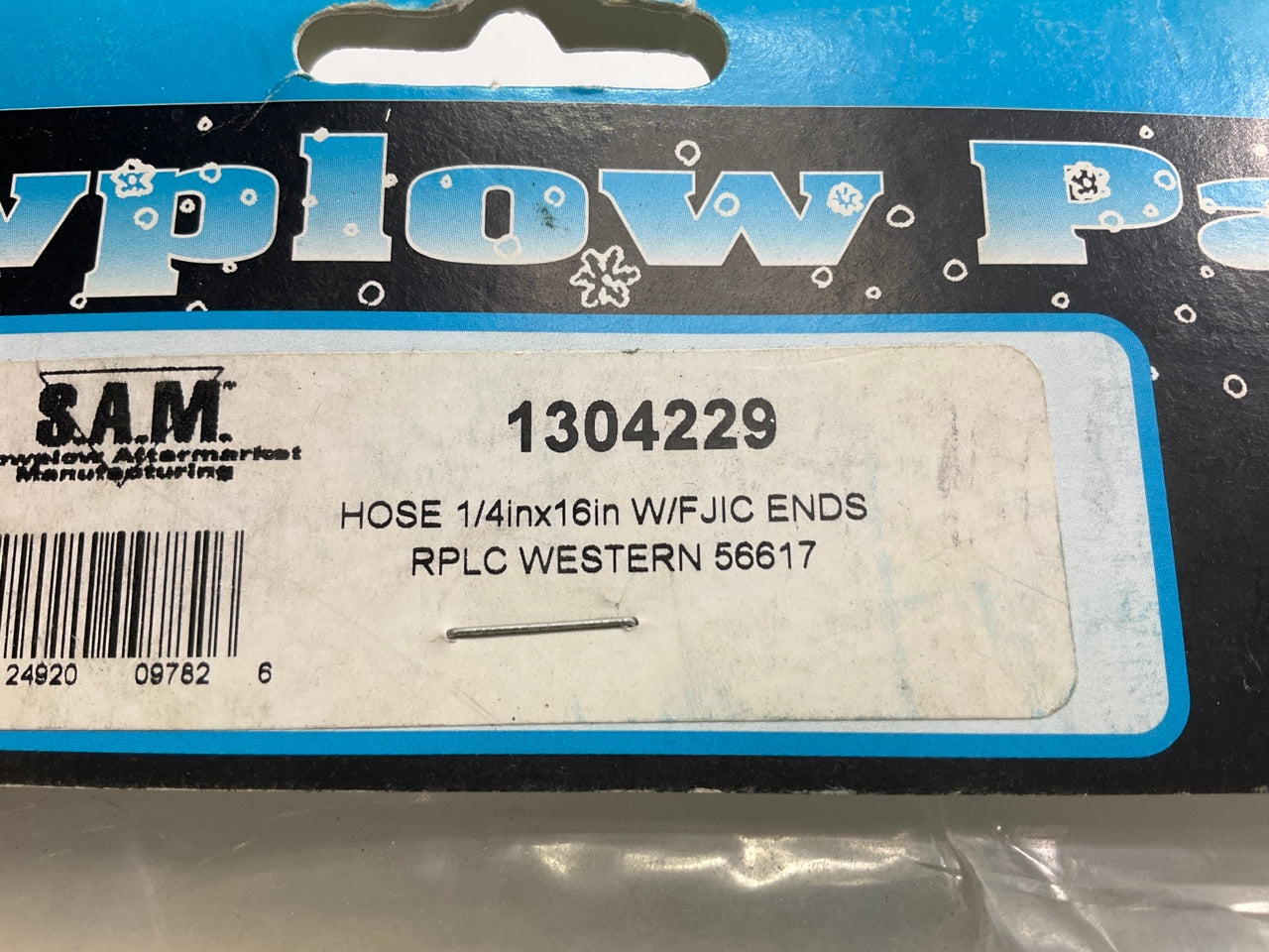 SAM 1304229 Snow Plow Hydraulic Hose 1/4'' X 16'' W/ FJIC Ends Replaces #56617