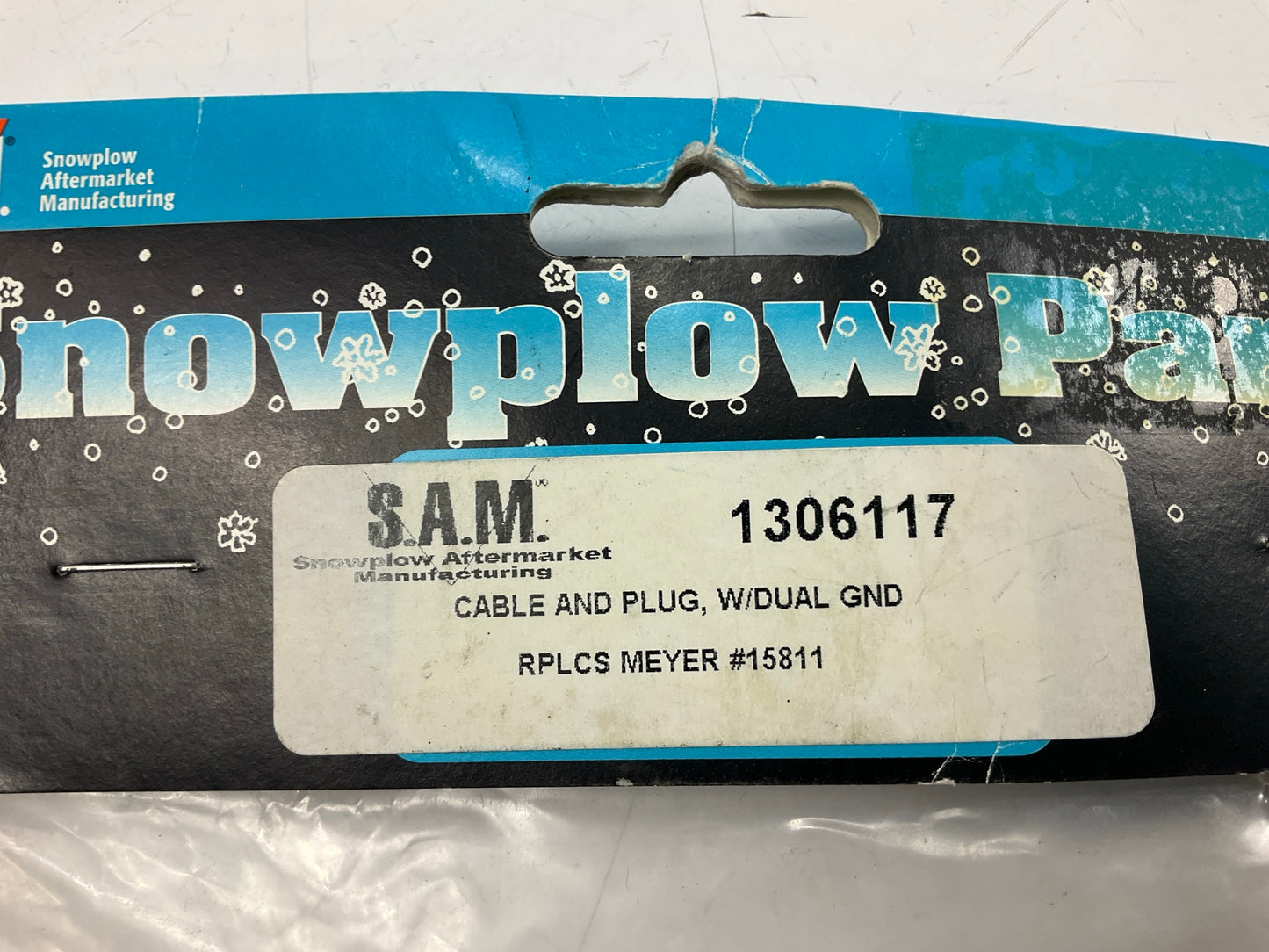 SAM 1306117 Power Battery Cable & Plug W/ Dual Ground Replaces Meyer 15811