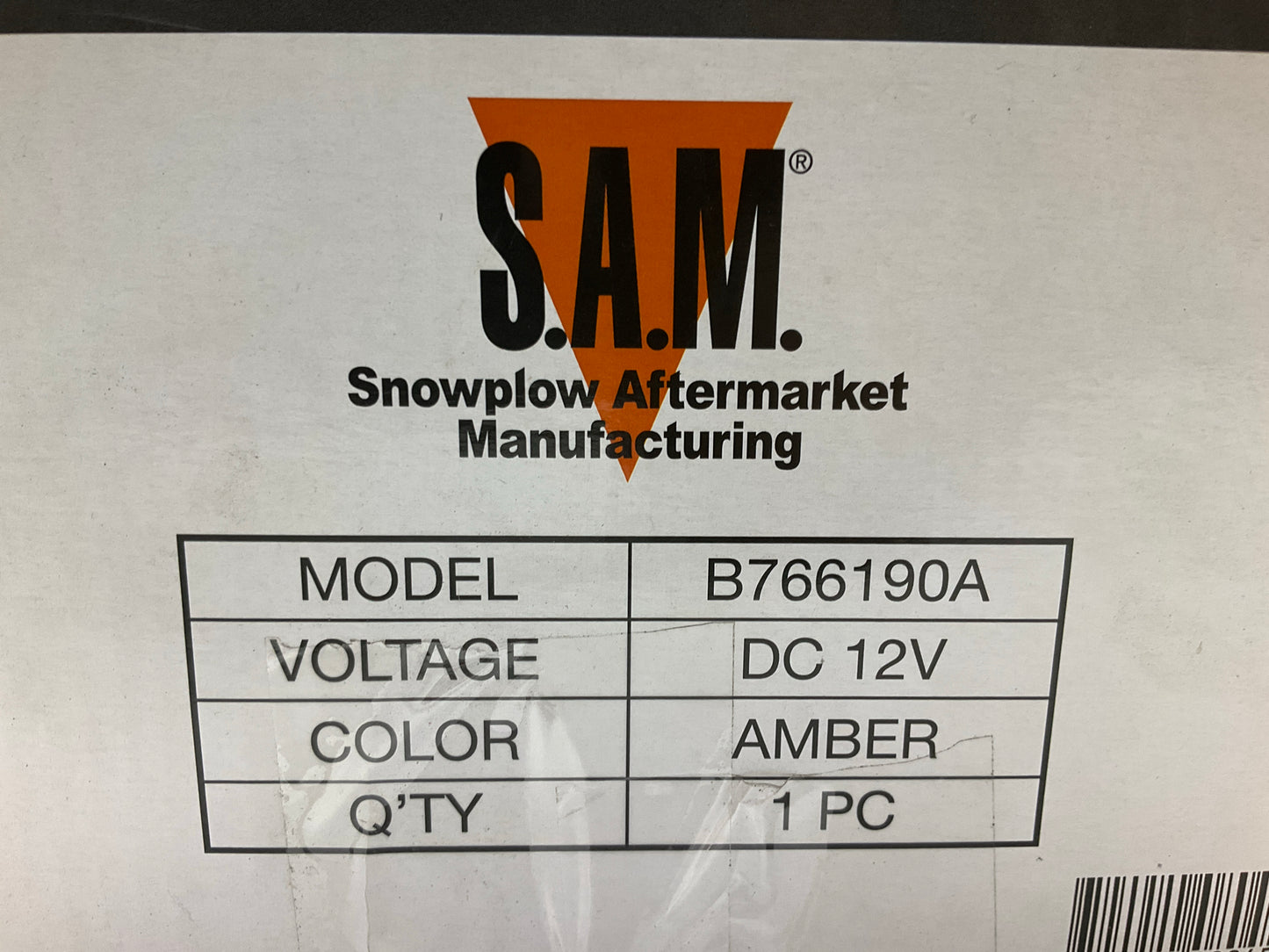 SAM B766190A Portable Snow Plow Halogen Amber Minilight Lamp Bar