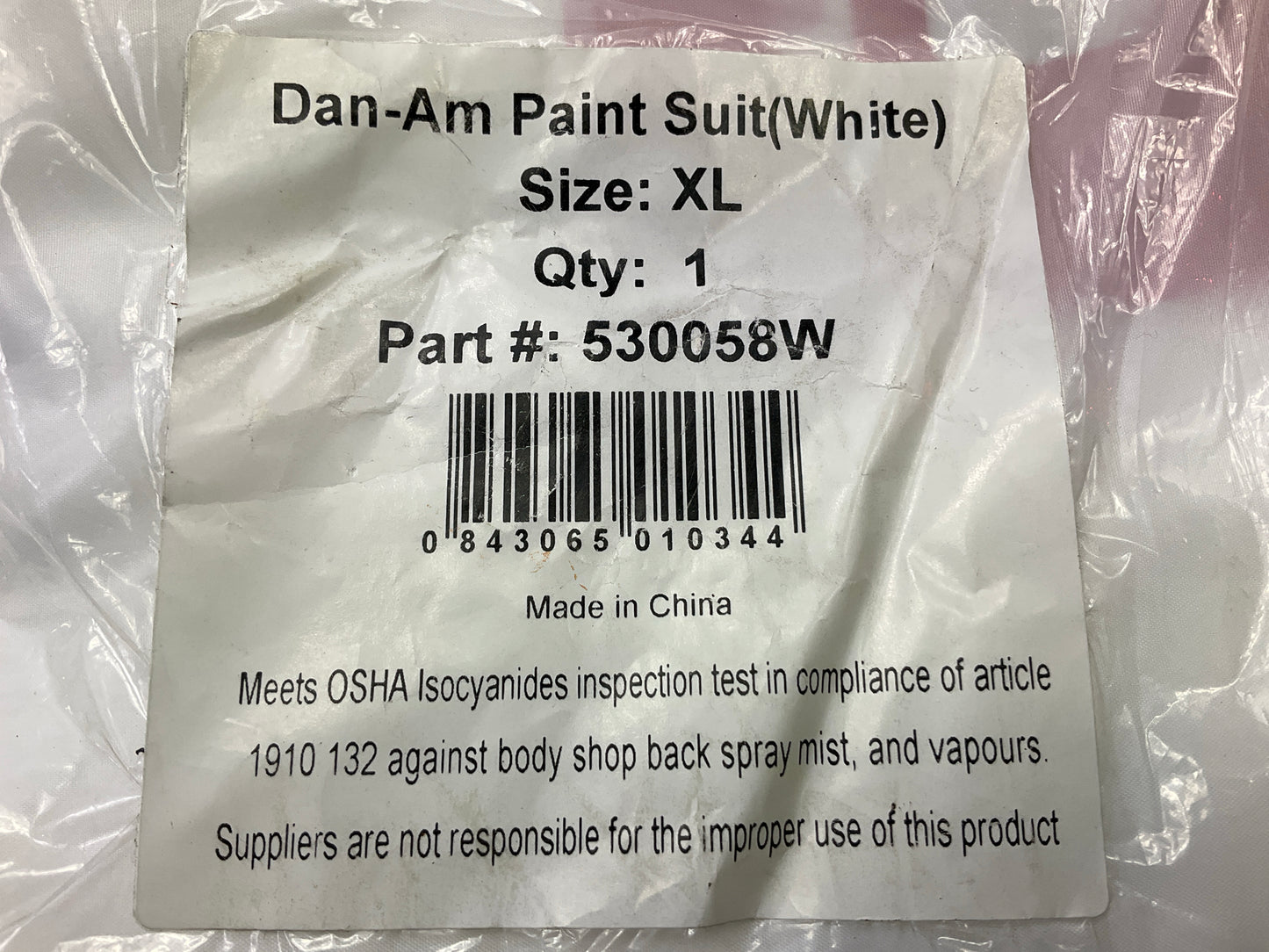 SATA 530058W Paint Suit, X-Large, White, Elastic Waist XL Size