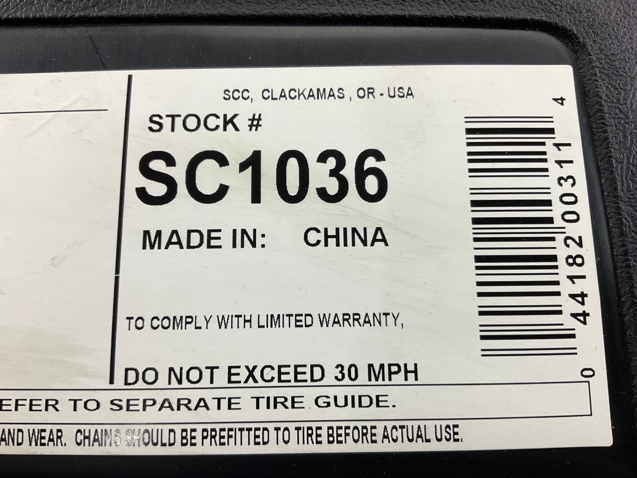 SCC SC1036 Radial Chain Cable Traction Tire Chain - Set Of 2