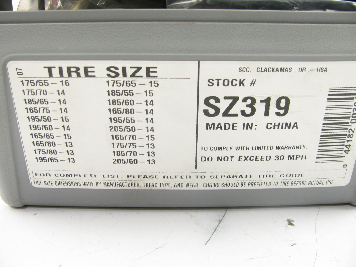 New SZ319 Shur Grip Super Z Passenger Car Tire Traction Chains - PAIR