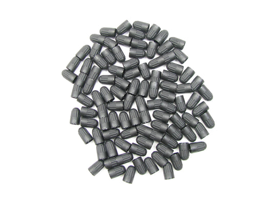 (100) Schrader 20995 TPMS Long Black Plastic Seal Valve Caps - Pack Of 100
