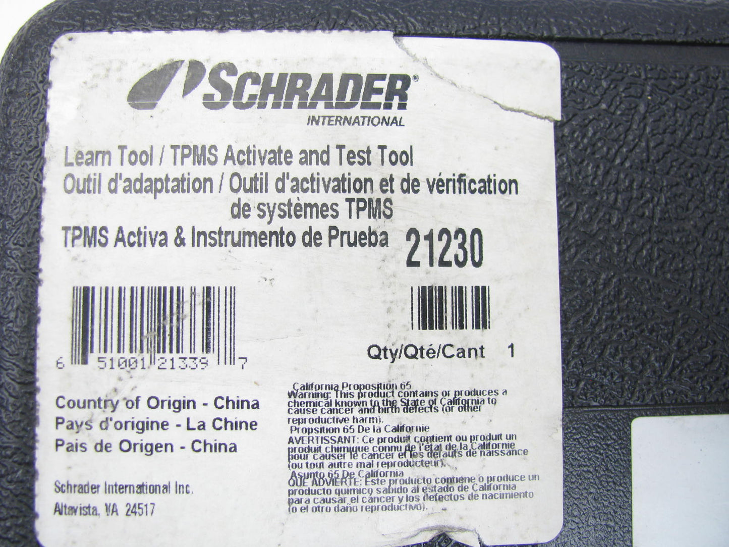 Schrader 21230 TPMS Tire Pressure Monitoring System Sensor Learn & Test Tool Kit