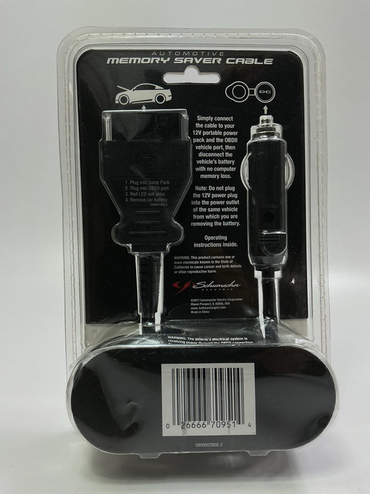 SCHUMACHER SEC-12V-OBD Memory Saver Adapter Cable Cord, OBD II, 1996-newer
