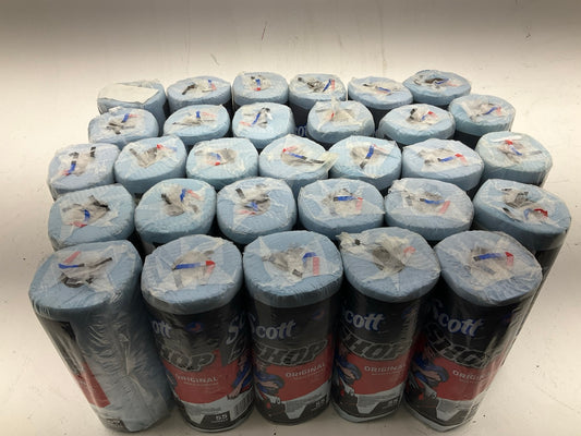 30 Rolls - Original Scott 75130 Blue Roll Shop Towels Heavy Duty Strong 55 Sheet