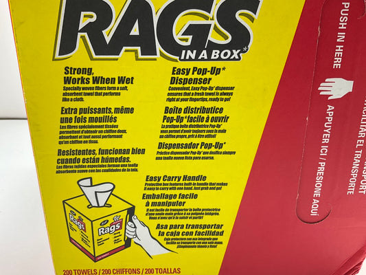 Kimberly 75260 Professional Scott Rags In A Box White, 200 Pcs, 9''x12''