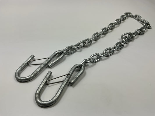 (2) Seachoice Trailer Safety Chain, Galvanized Steel - 7/32'' X 36'', Larger Hooks