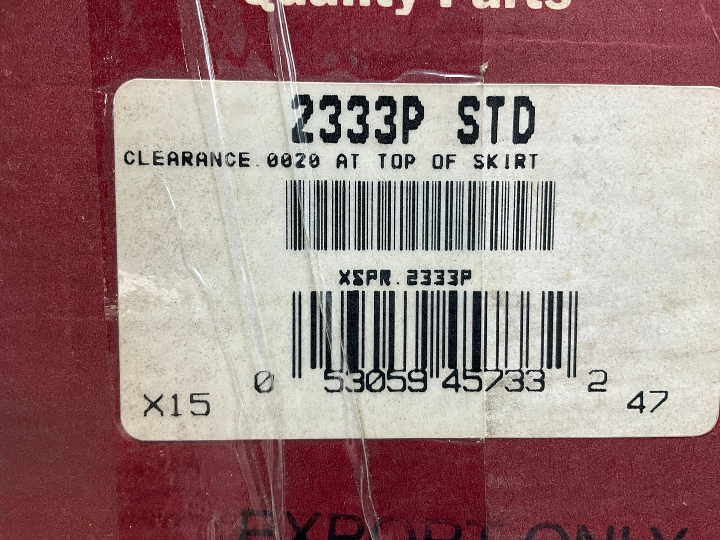 (1) Sealed Power 2333P STD FORGED Piston For 1968-1976 JEEP AMC 232 258 I6