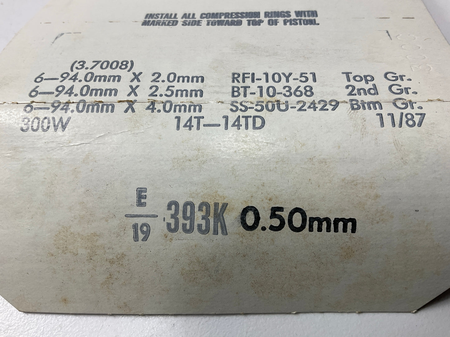 Sealed Power E393K-50MM Piston Rings .50mm 1975-1987 Toyota Land Cruiser 4.2L 2F