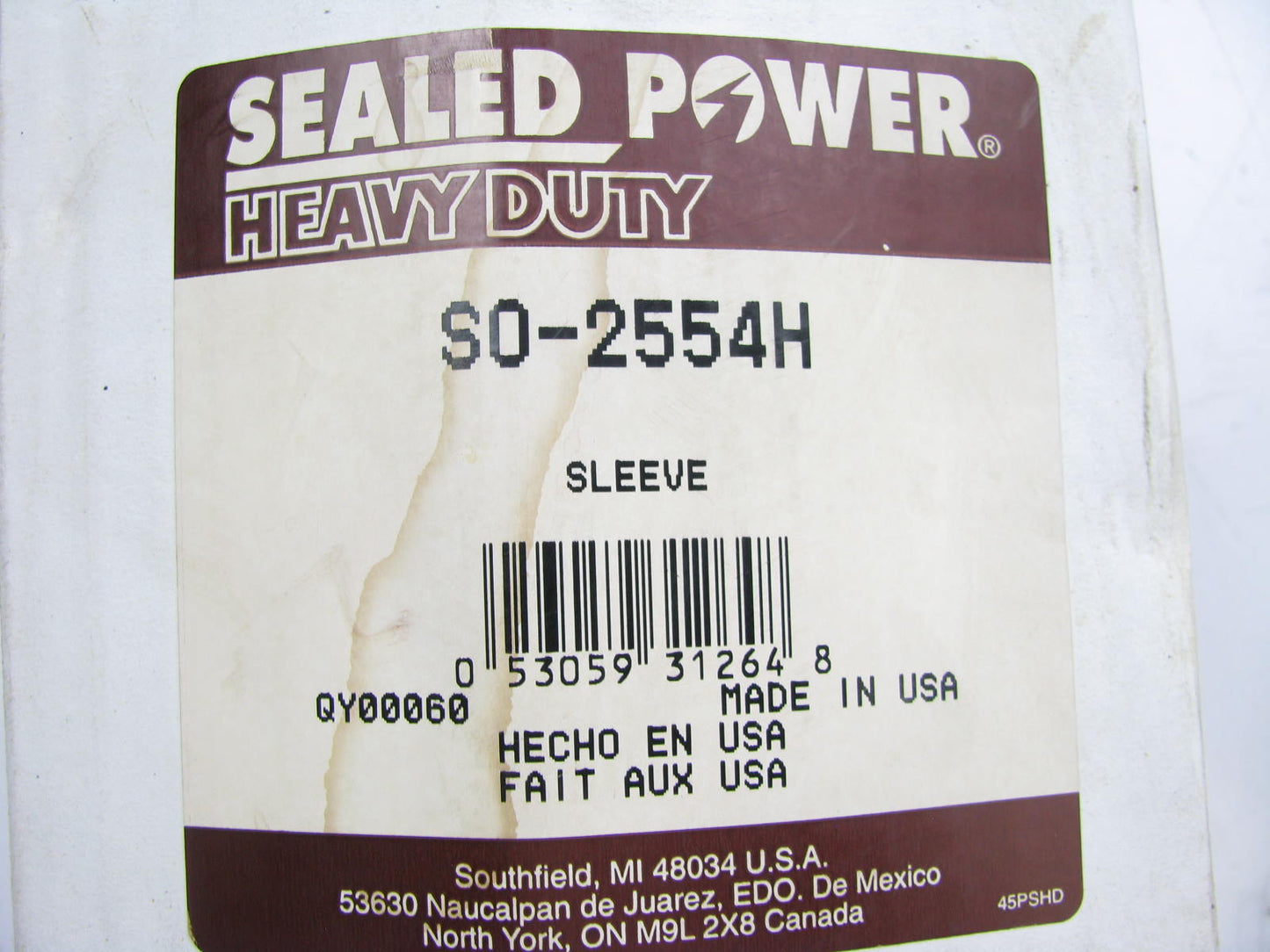 Sealed Power S0-2554H Wet Sleeve For Various Detroit Diesel