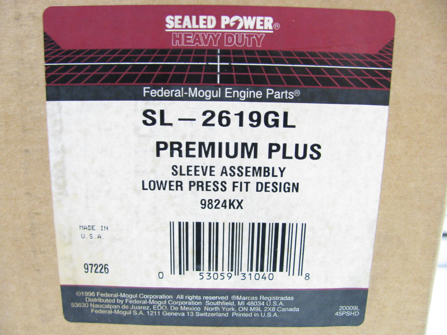 Sealed Power SL2619GL Engine Cylinder Liner, Piston & Rings Kit For Cummins 855