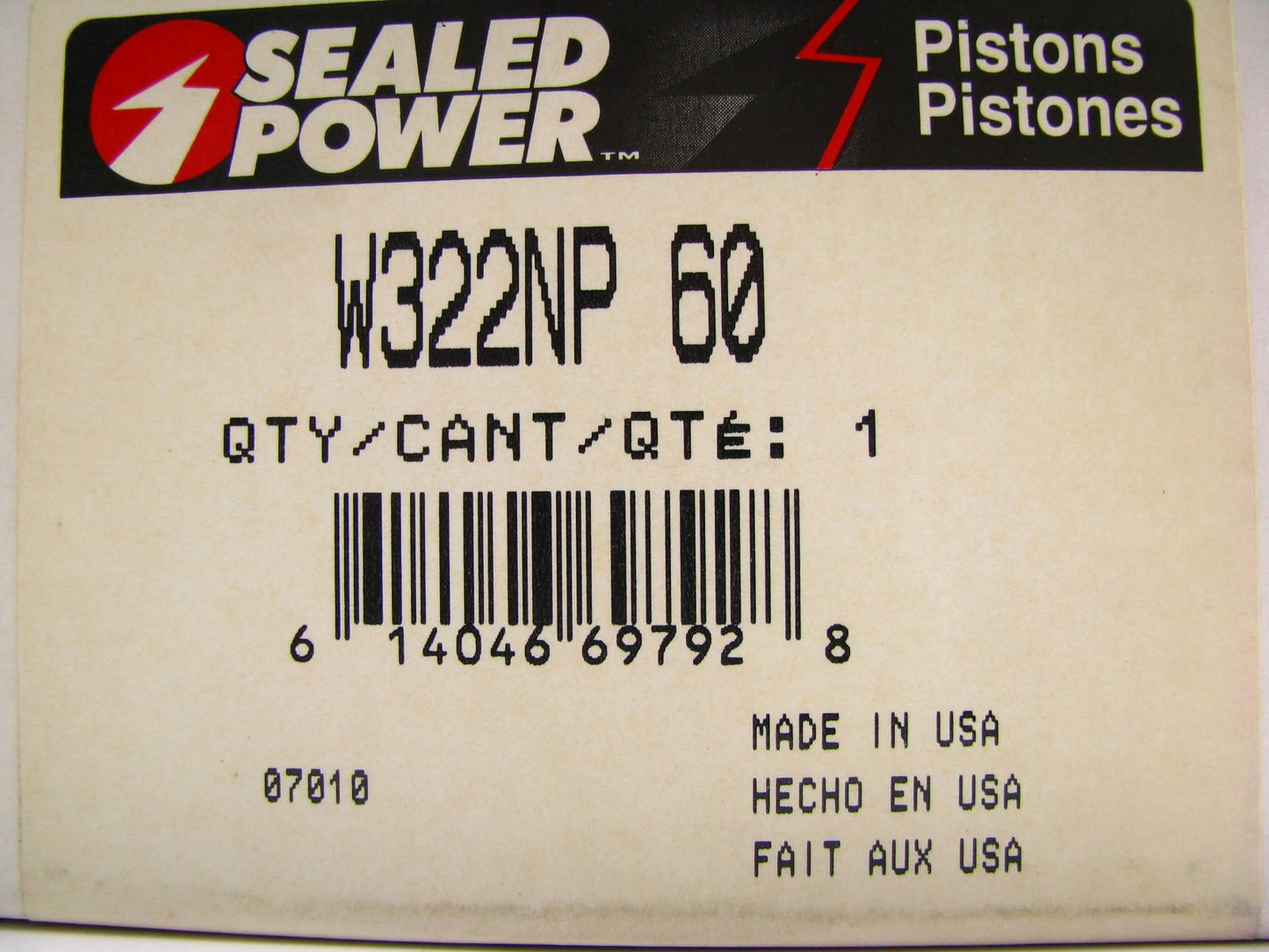 Sealed Power W322NP 0.060'' Oversize Engine Piston