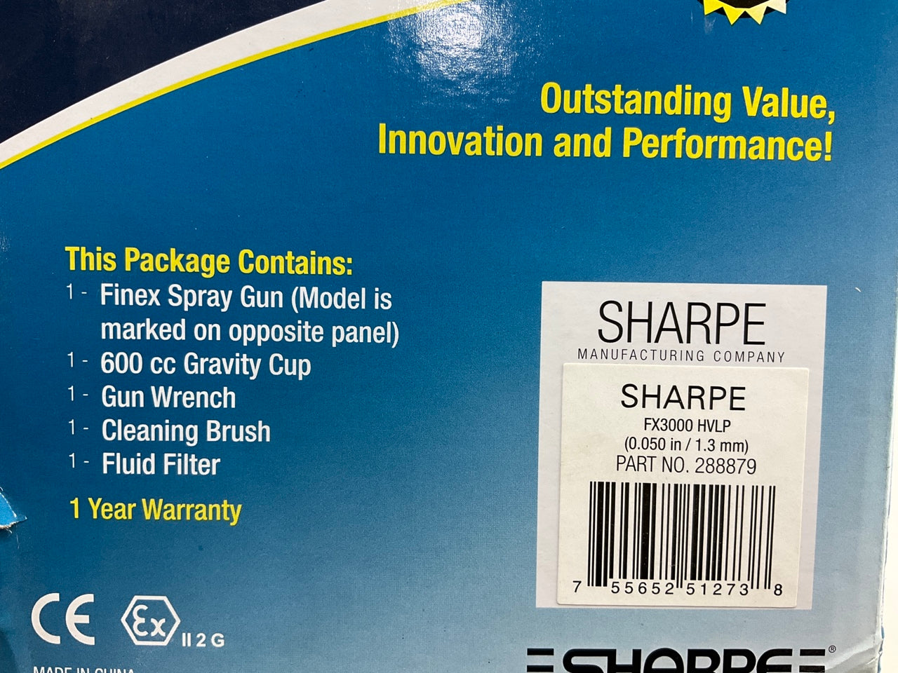 Sharpe 288879 Finex FX3000 Gravity Feed HVLP Spray Gun With 1.3mm Nozzle