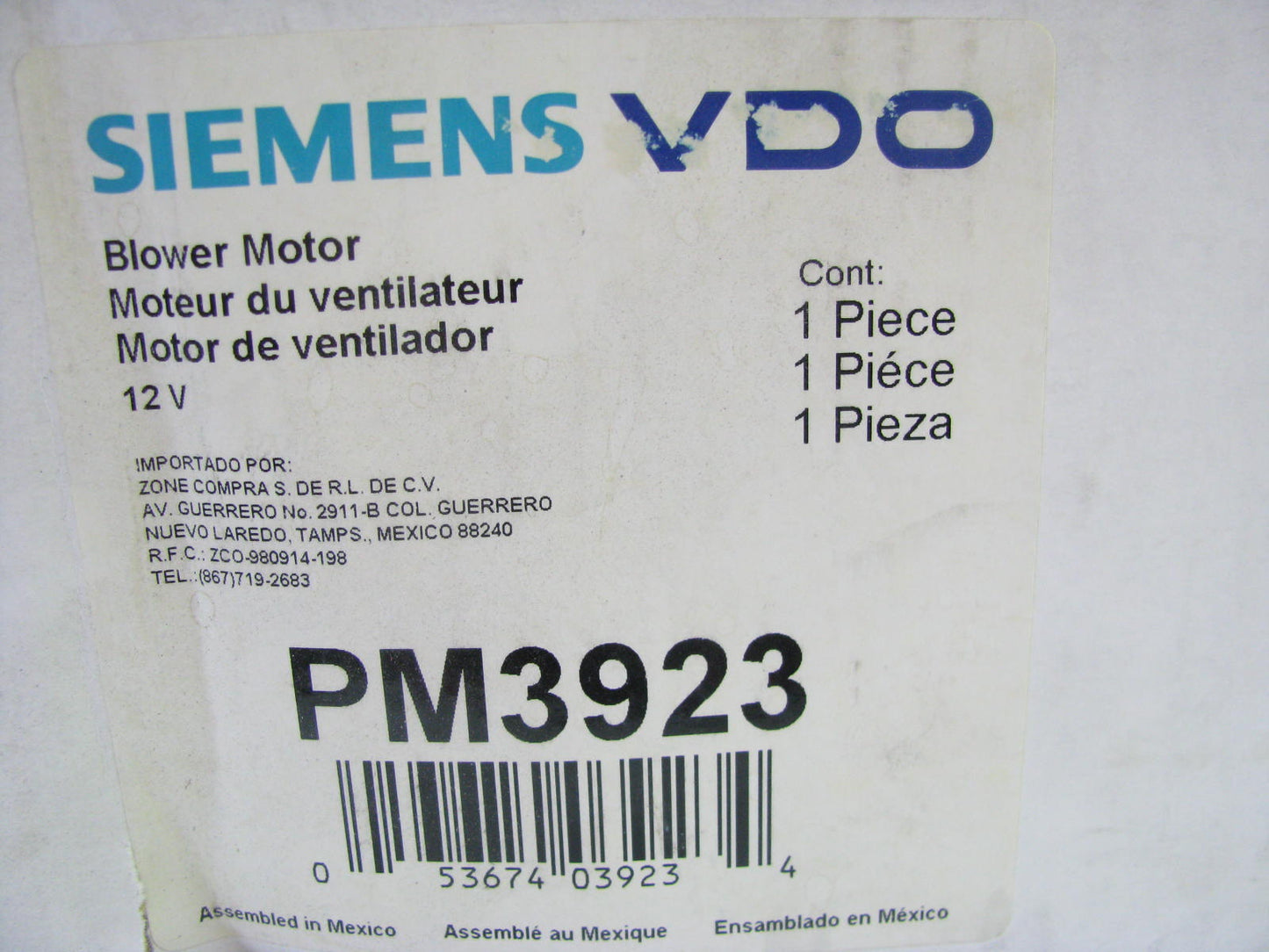 Siemens PM3923 HVAC Blower Motor Without Wheel For 1996-2000 Taurus Sable