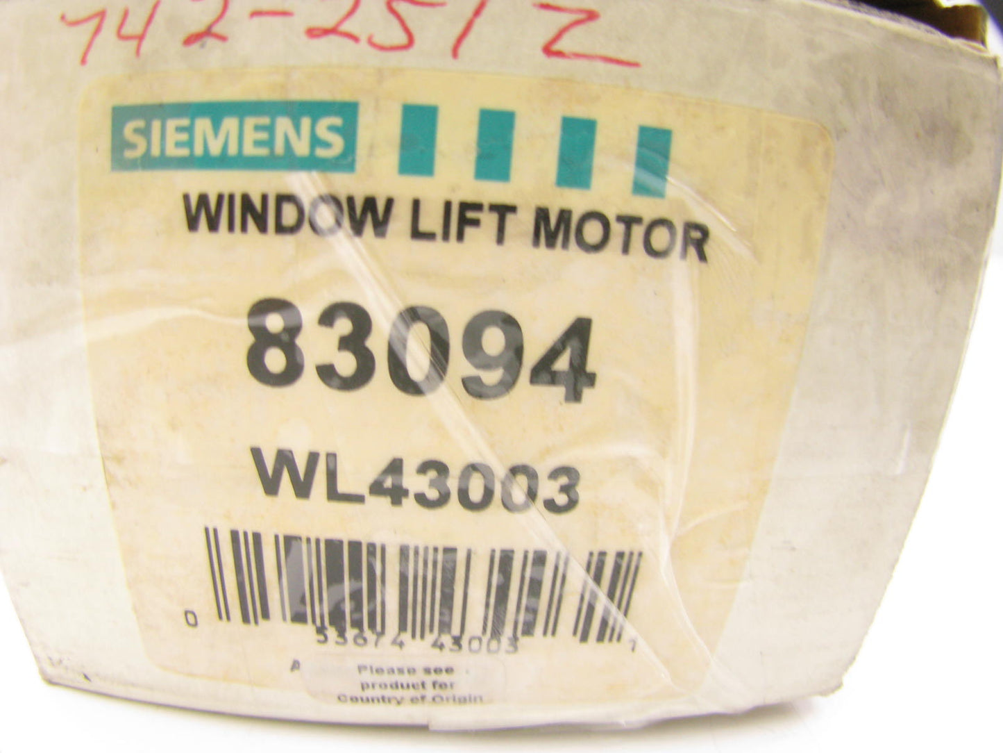 Siemens WL43003 Power Window Lift Motor - Front Right
