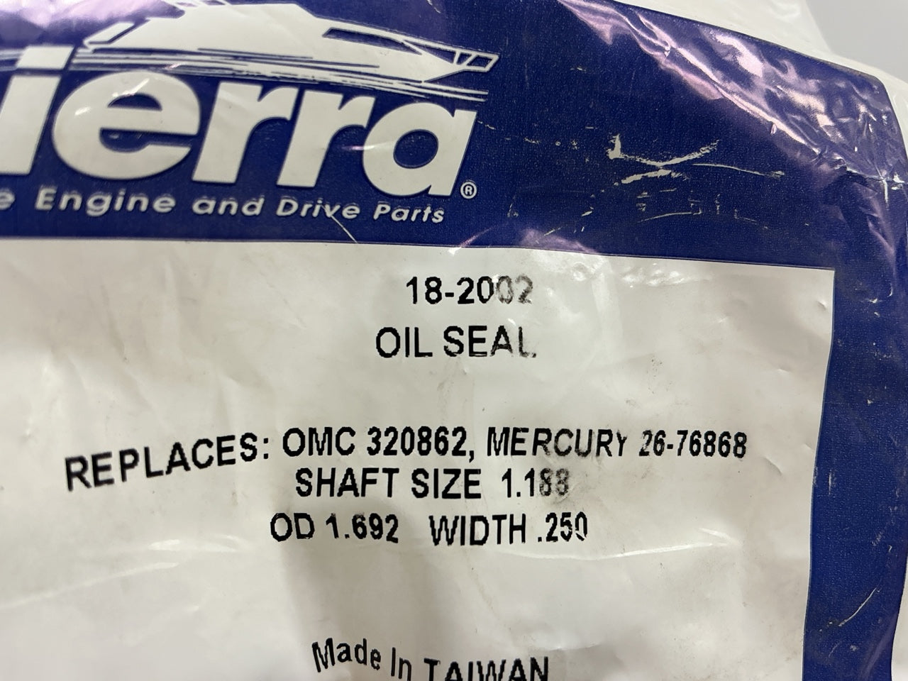 Sierra 18-2002 Oil Seal, Replaces OMC 320862, Mercury 26-76858