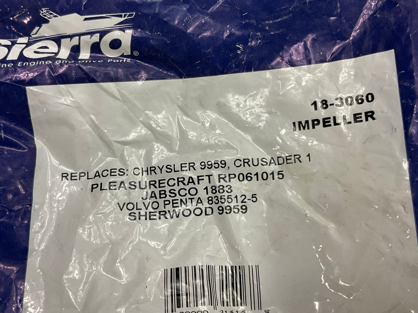 Sierra 18-3060 Water Pump Impeller Kit For Chrysler Crusader Volvo Sherwood