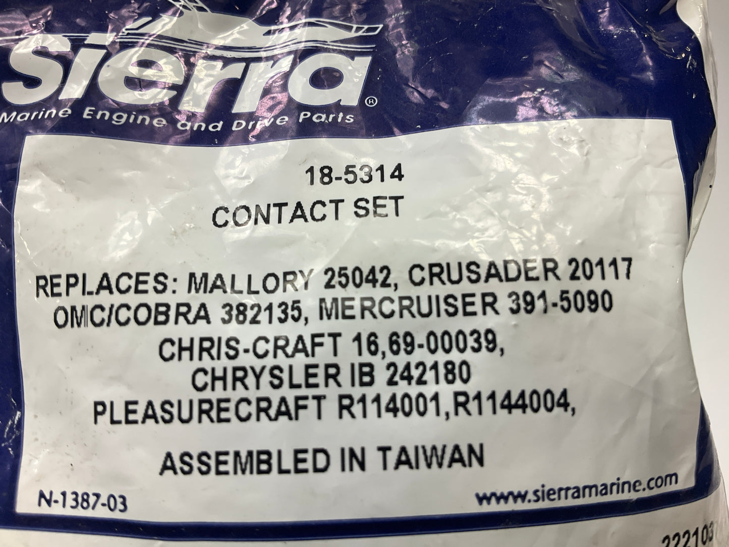 Sierra Contact Set 18-5314 Replaces 382135, Mallory # 25042, Crusader # 20117