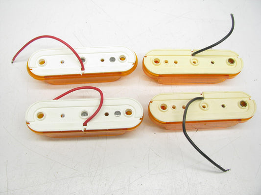 (x4) Vintage Signal-stat 1522A Rectangular Amber Side Marker Lights