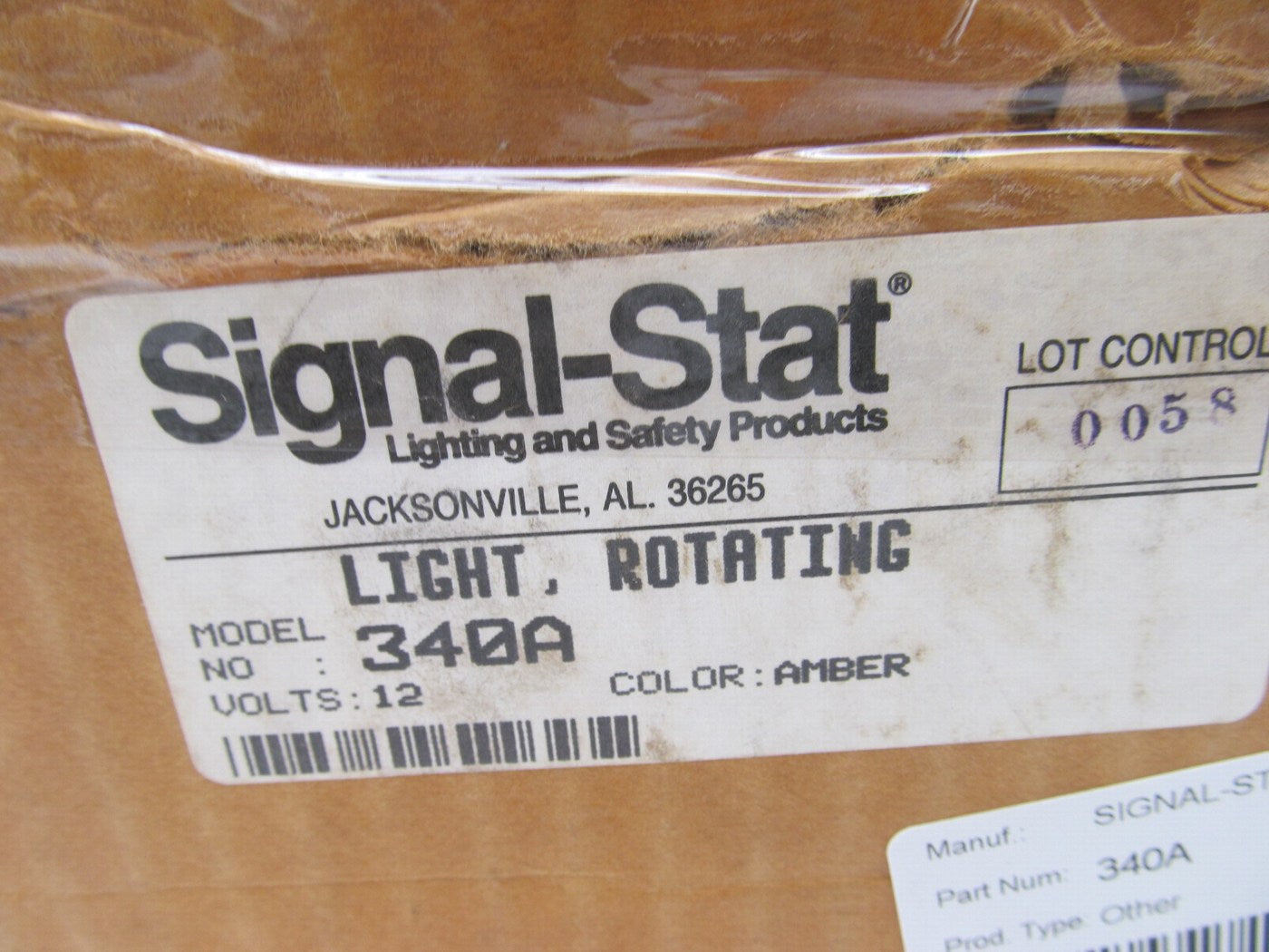 Signal-stat 340 340A Amber 12V Emergency Rotating Beacon Light