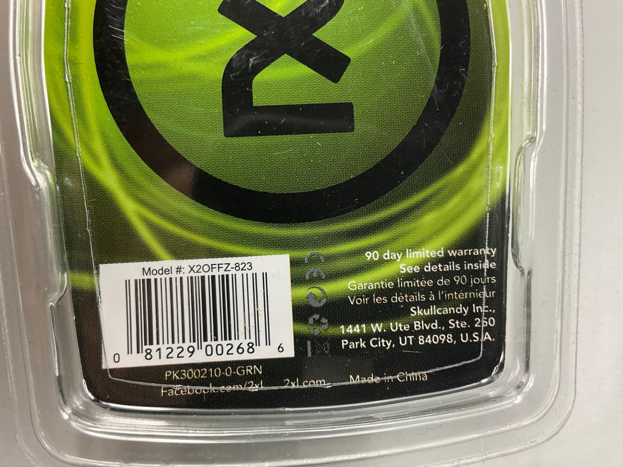 (3) Skullcandy X2OFFZ-823 2XL GREEN Offset In-ear Earbud Headphones, 3.5mm Jack