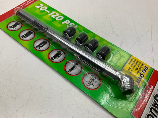 (5) Slime 2005-A Pencil Tire Pressure Gauge 20-120 PSI W/ Bonus Valve Stem Caps