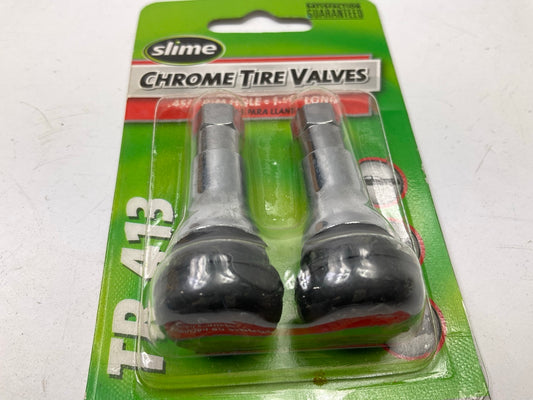 Slime 2078-A Chrome Tubeless Tire Valves - TR413, 1-1/4'' - 4 PACK