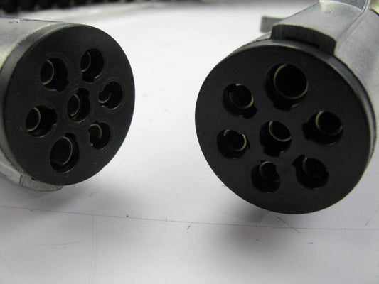 Sloan 421115 PowerPlus RV Trailer 7-Way Coiled Cable W/plugs, Black Jacket, 15'