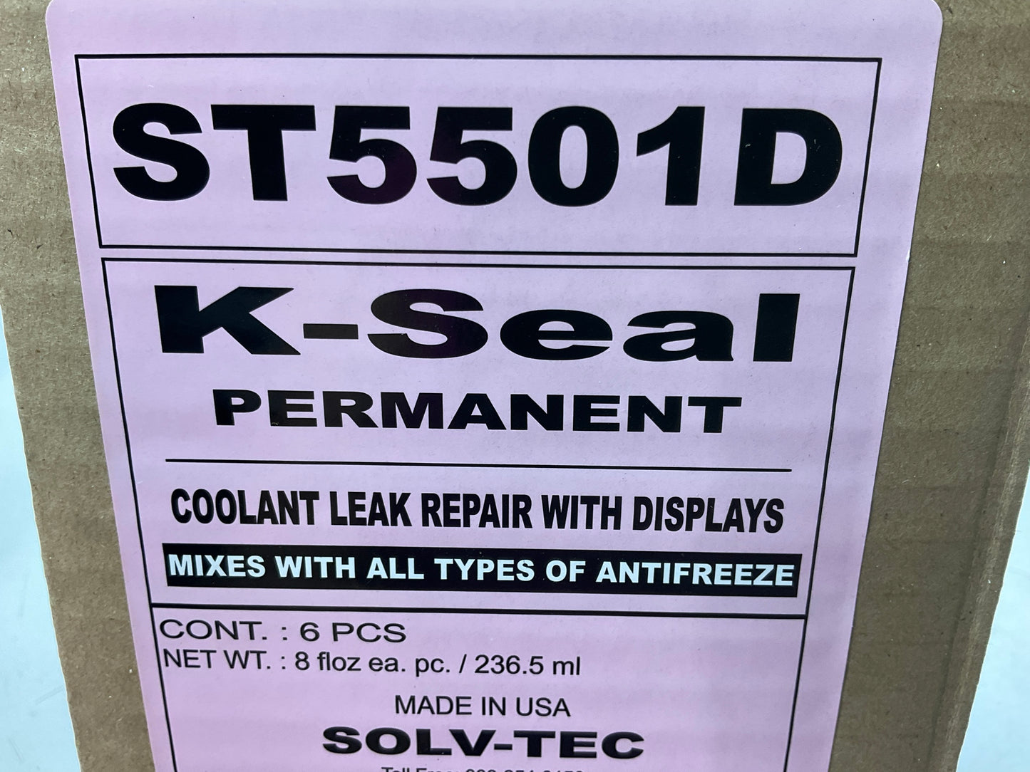 (6) K-Seal ST5501D One-Step Permanent Coolant Radiator Leak Repair, 8 Fl Oz Each