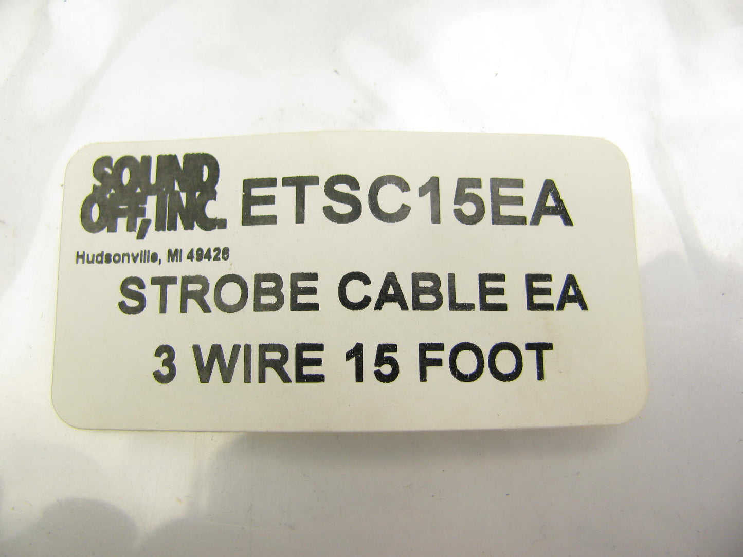 Sound Off ETSC15EA Remote Signal Strobe 15' / 3 Wire Strobe Wire Harness Cable